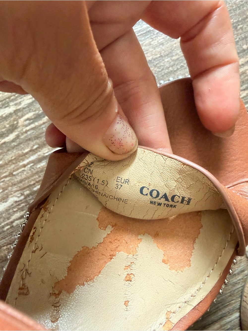 COACH Quartz Leather Platform Sandals Size 37 - Picture 3 of 5